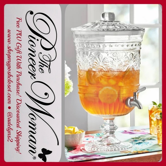 The Pioneer Woman Other - 🌺🎁 NEW Pioneer Woman Cassie Glass Emboss Beverage Dispenser